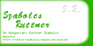 szabolcs ruttner business card